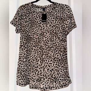 NWT Torrid Plus Size 0 Leopard Print Short Sleeve Mesh Top
